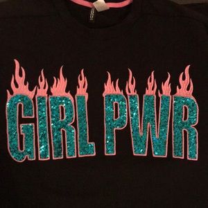 COPY - NWOT H&M Sequins Girl Power Crop Sweater szM